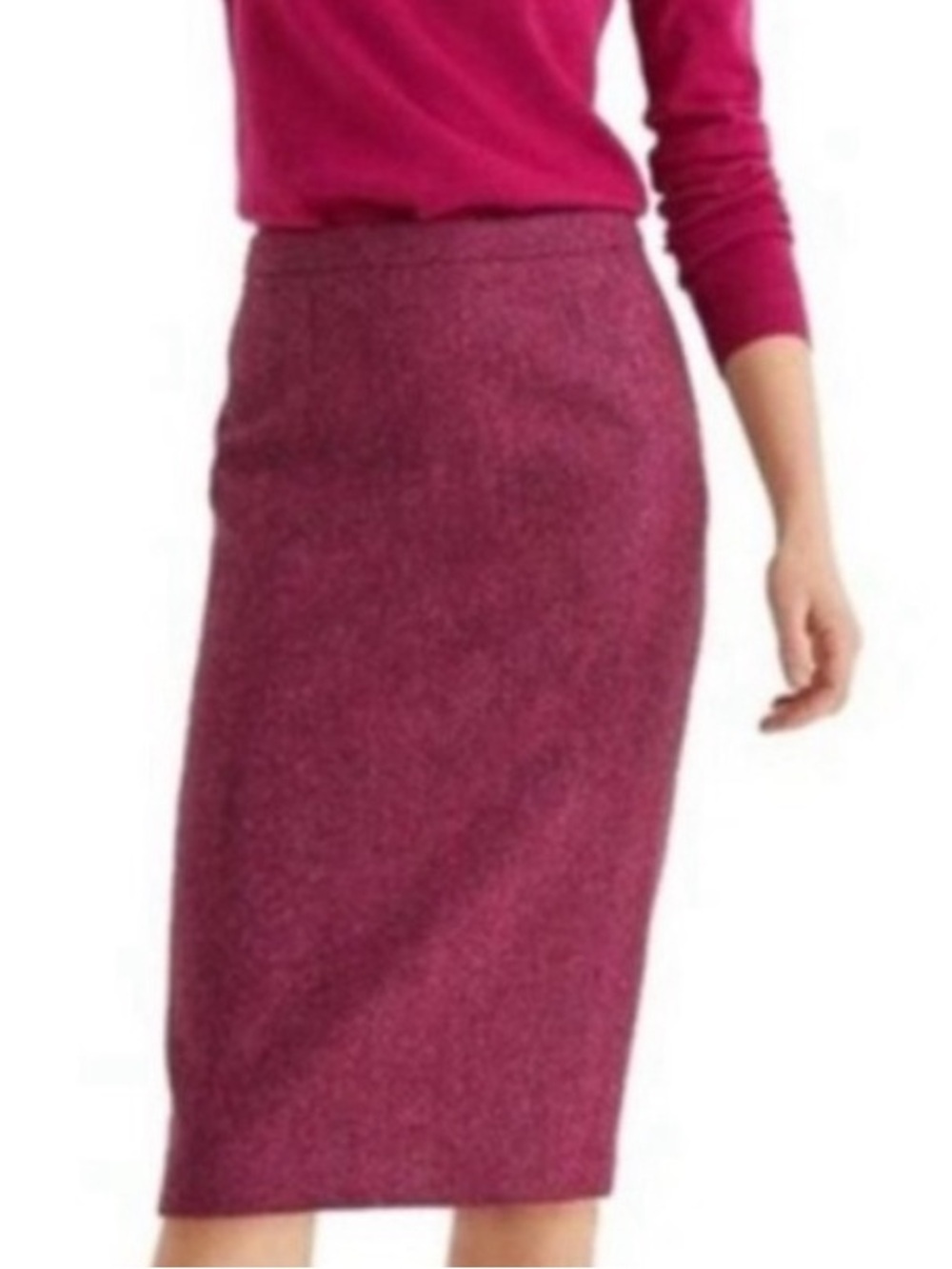 Anthropologie Boden British Heritage Wool Tweed Pencil Skirt in magenta sz 14